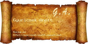 Gyuricsek Anett névjegykártya