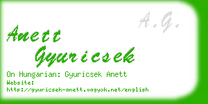 anett gyuricsek business card